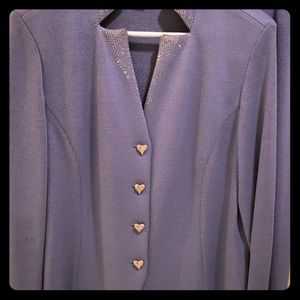 Rhinestone light purple St. John’s knit suit